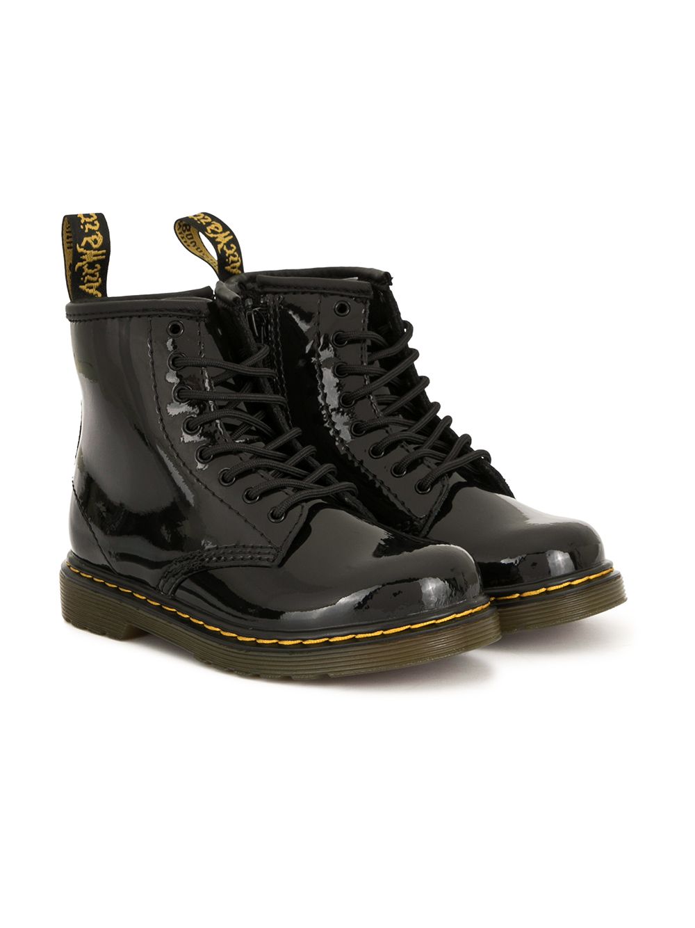 Dr. Martens Kids 系带短靴 - 黑色