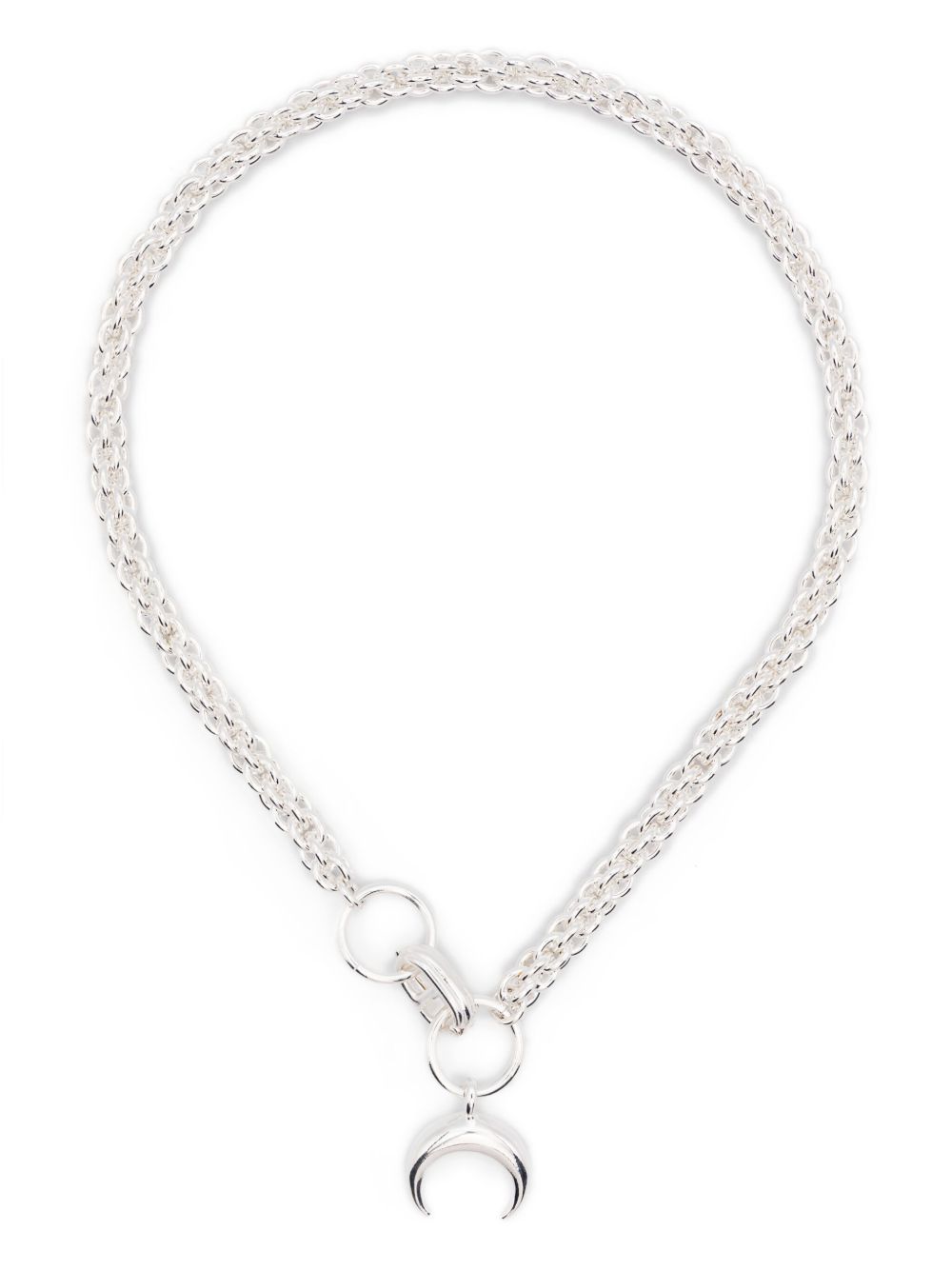 Marine Serre Recycled Pewter Moon 项链 - 银色