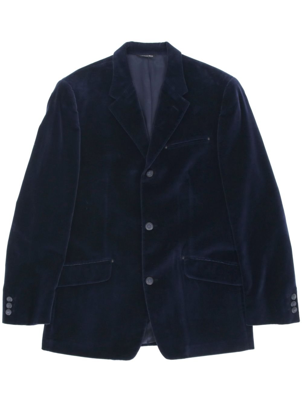 Versace Pre-Owned 丝绒西装夹克（2000年代典藏款） - 蓝色