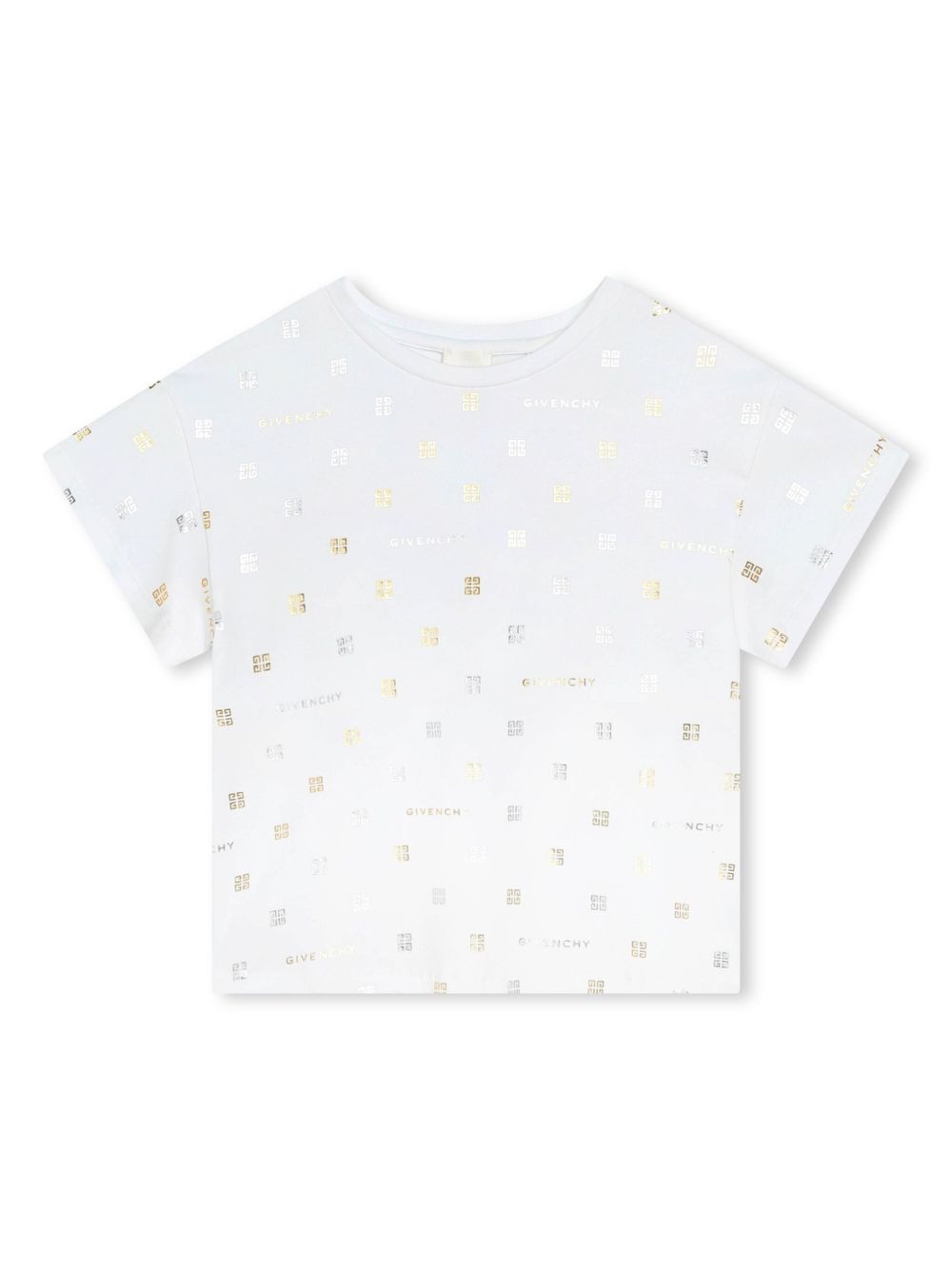 Givenchy Kids 4G 印花金属感T恤 - 白色