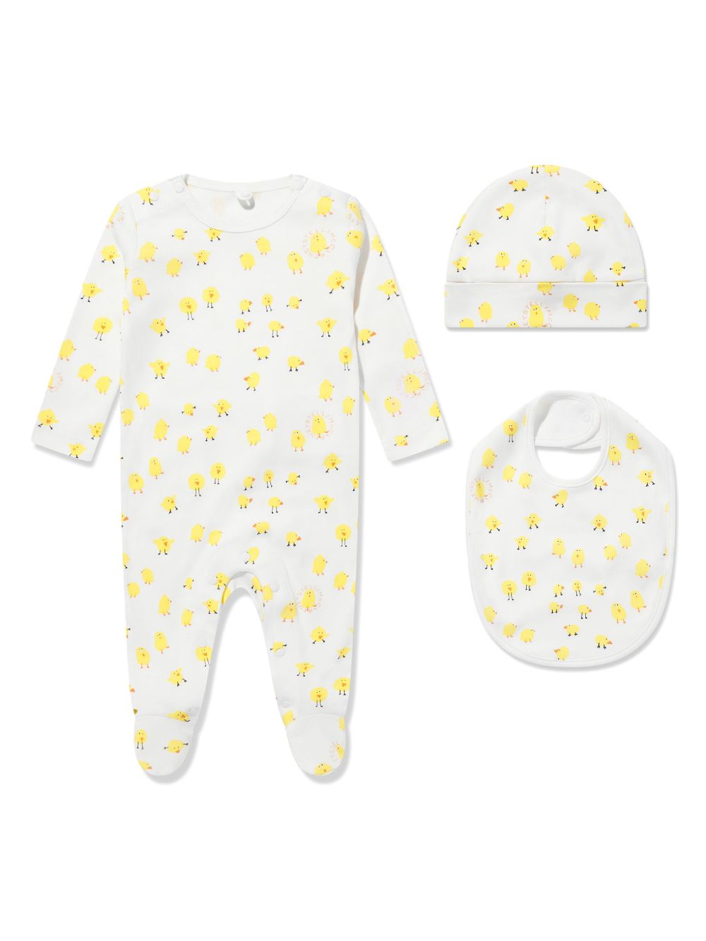 Stella McCartney Kids 小鸡印花连体衣套装 - 白色