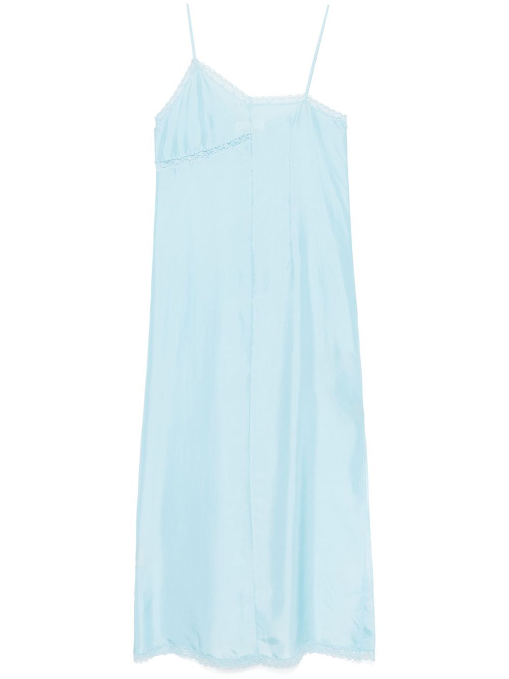 MM6 Maison Margiela 不对称超长连衣裙 - 蓝色