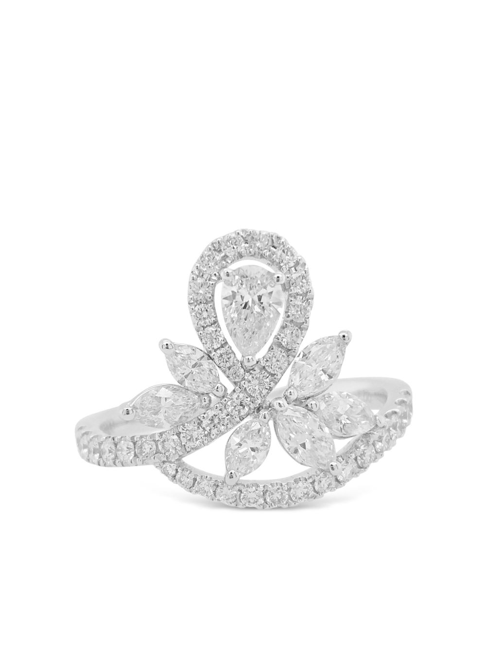 HYT Jewelry 铂金钻石戒指 - 银色