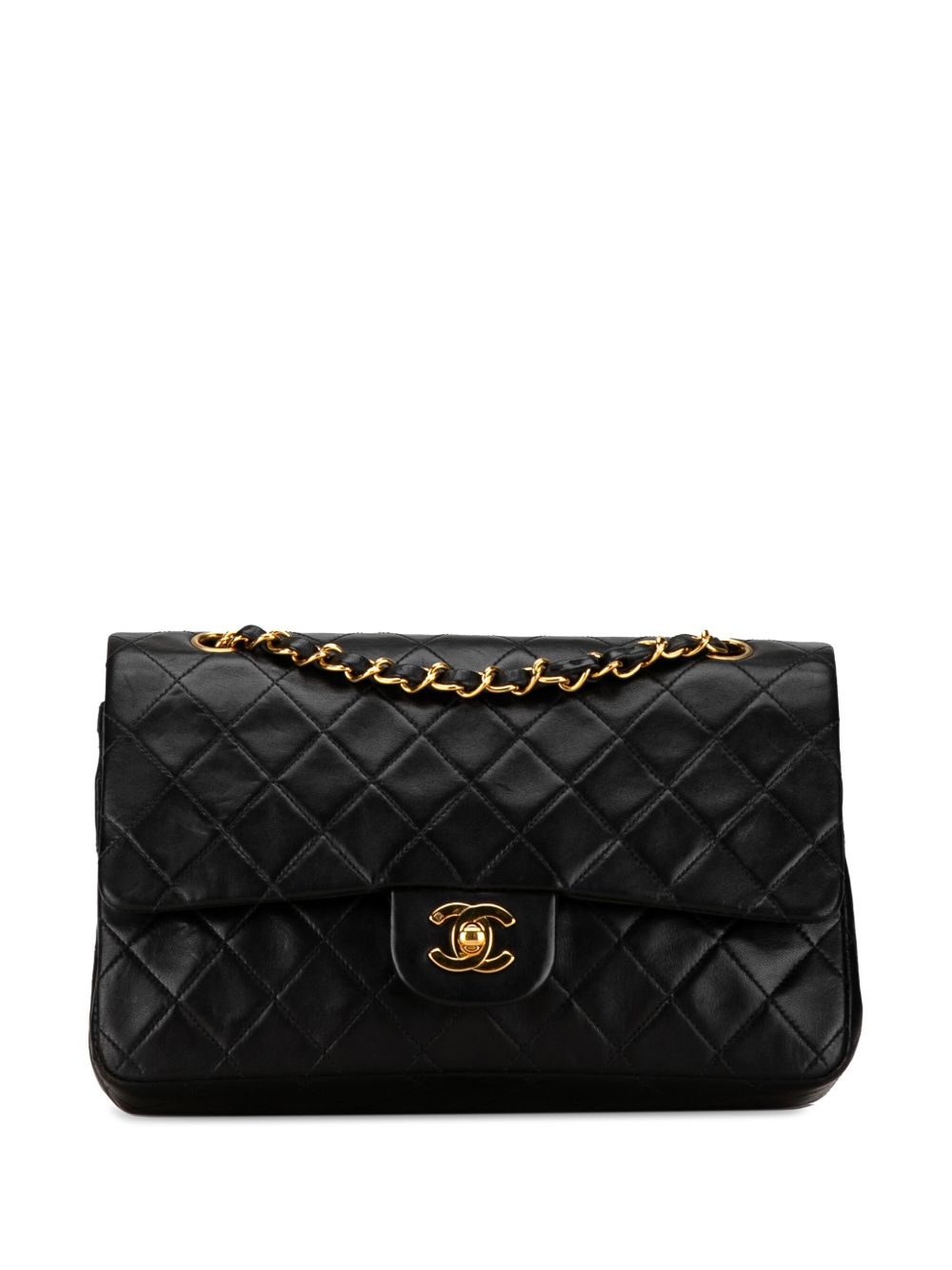 CHANEL Pre-Owned Medium Classic Lambskin Double Flap 单肩包（1994-1996年典藏款） - 黑色