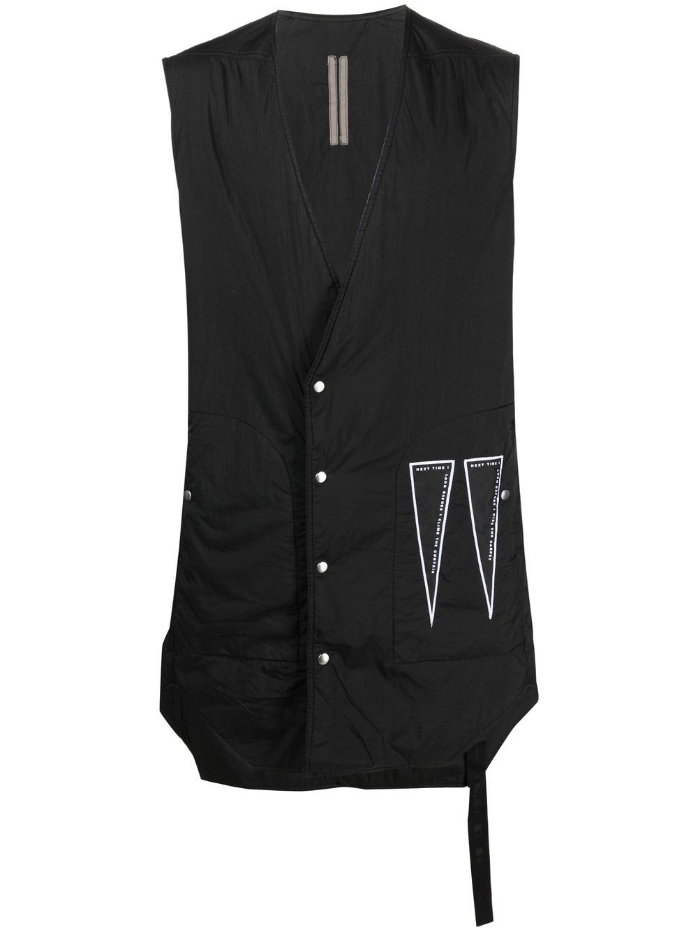 Rick Owens DRKSHDW logo印花无袖外套 - 黑色