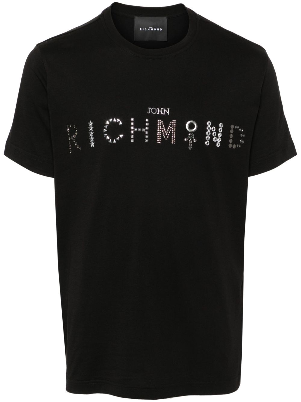 John Richmond logo铆钉T恤 - 黑色