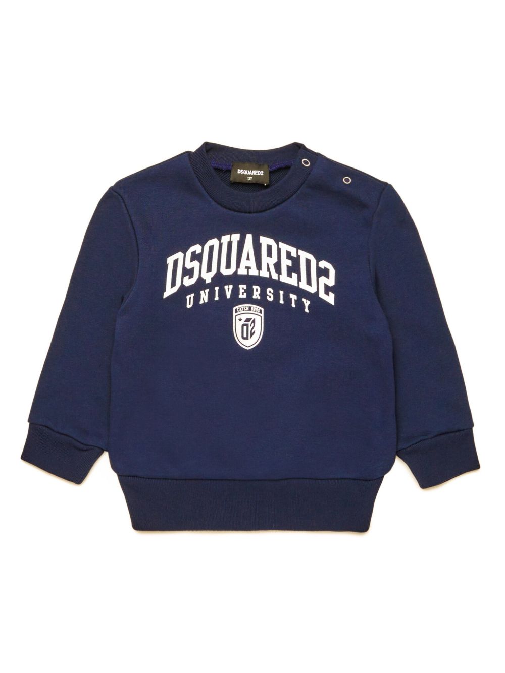 DSQUARED2 KIDS logo印花棉卫衣 - 蓝色