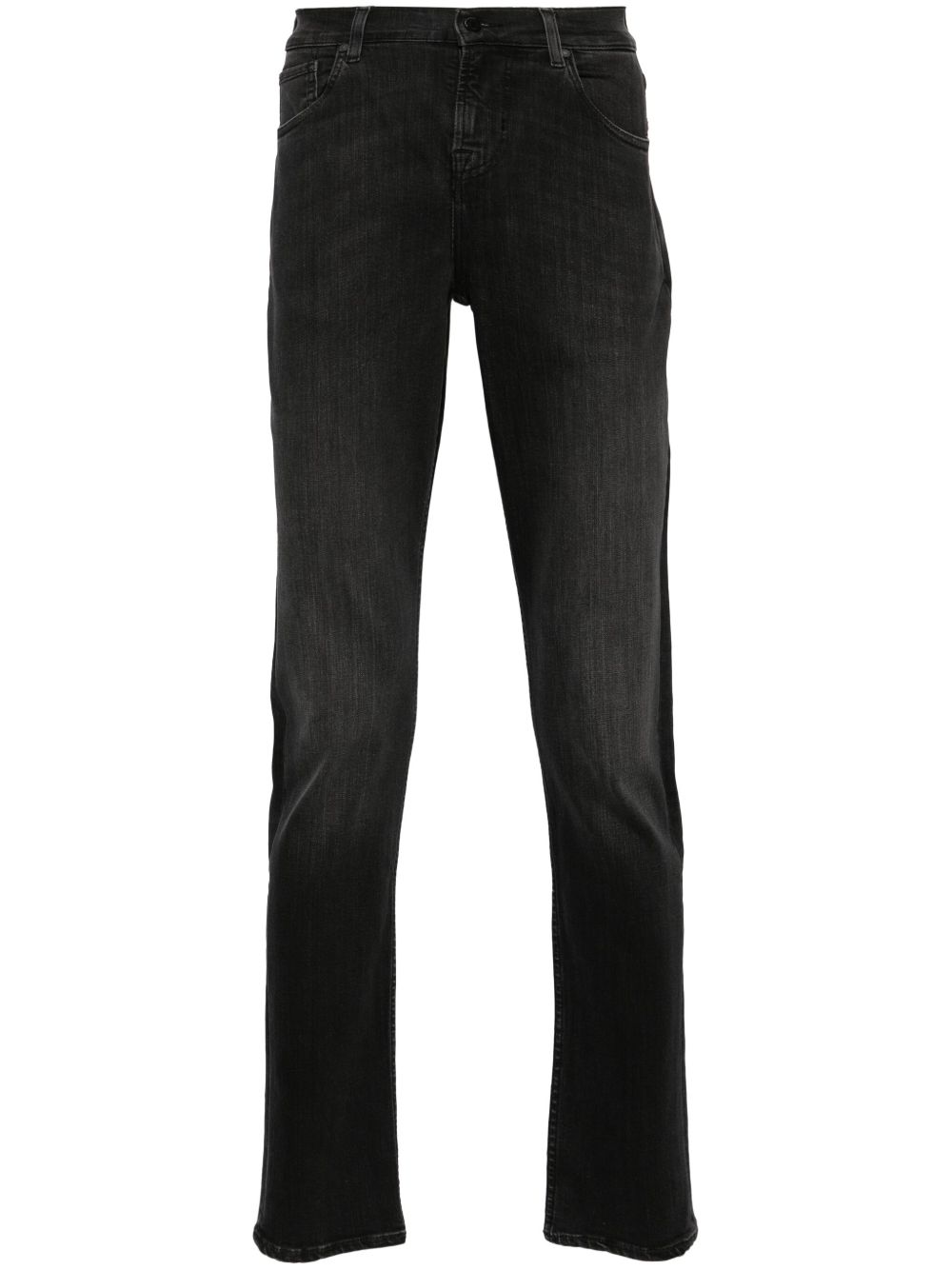 7 For All Mankind Slimmy 中腰修身牛仔裤 - 黑色