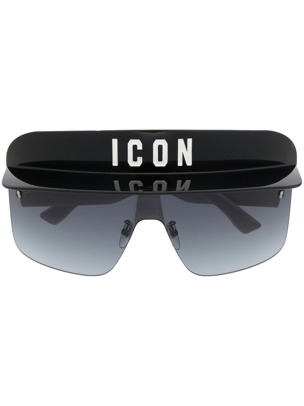 DSQUARED2 EYEWEAR D2次方 logo印花超大框太阳眼镜 - 黑色