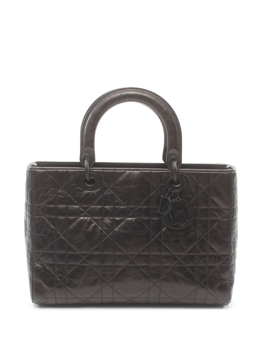 Christian Dior Pre-Owned Lady D-Sire Macro Cannage 手提包（2010年典藏款） - 黑色
