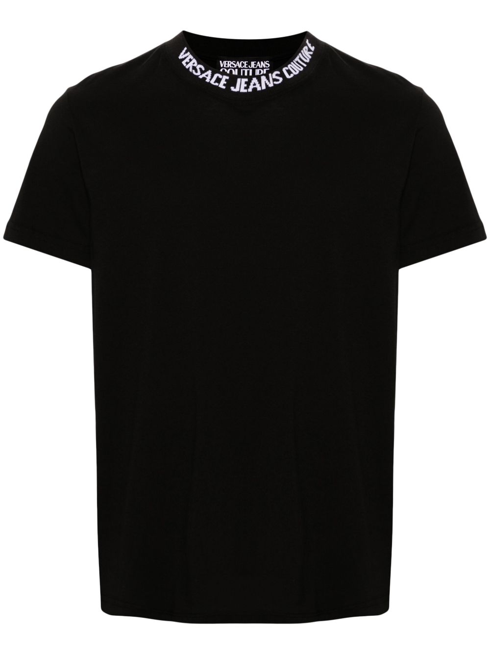 Versace Jeans Couture logo边饰棉T恤 - 黑色