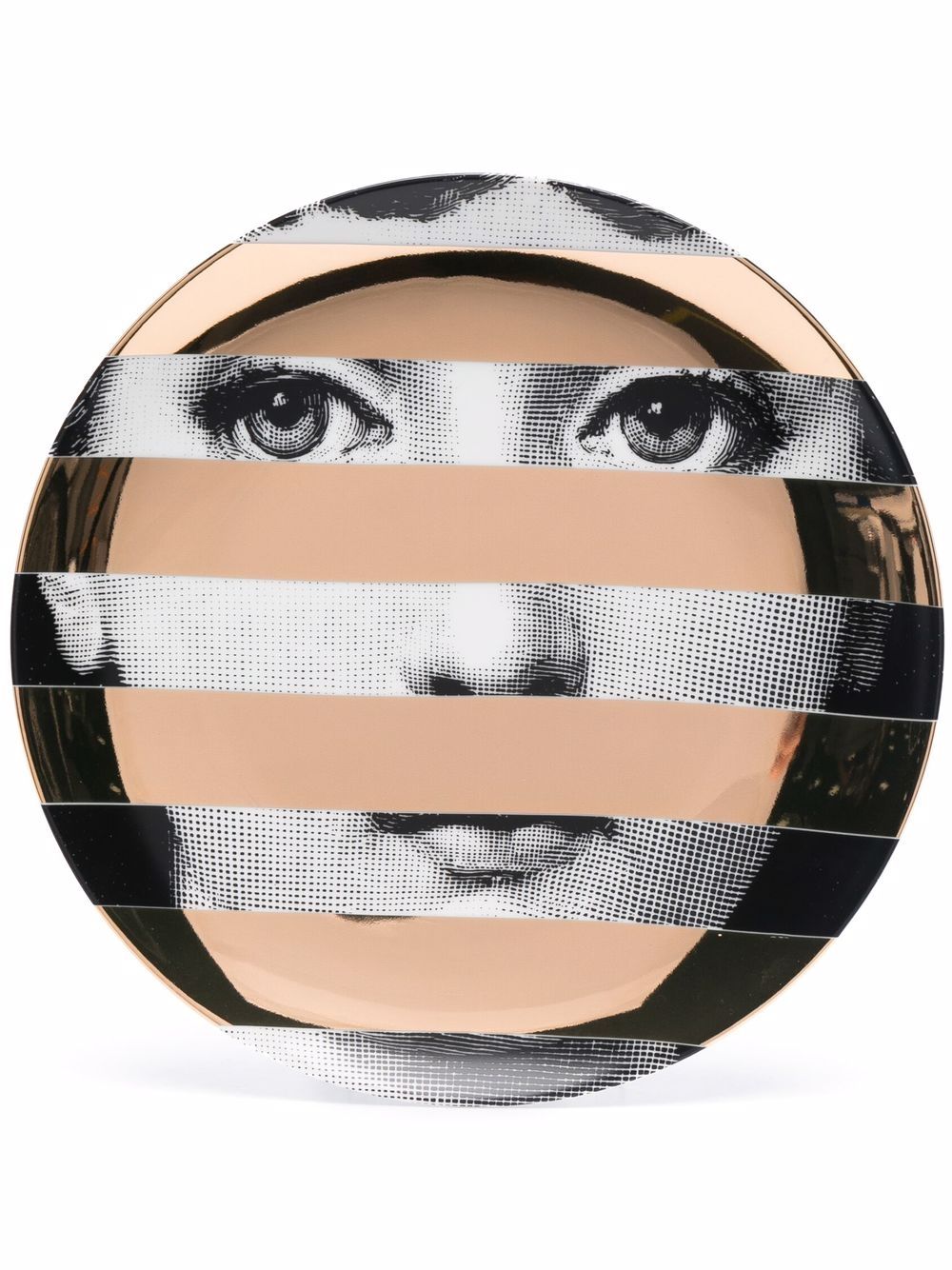 Fornasetti 人脸印花餐盘 - 黑色