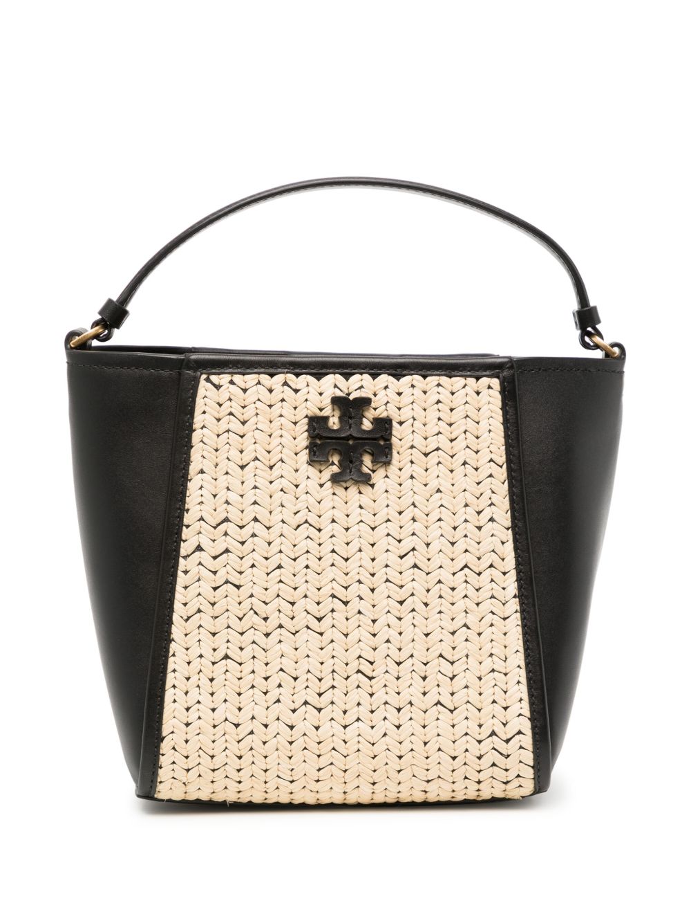 Tory Burch Mcgraw 小号编织水桶包 - 黑色