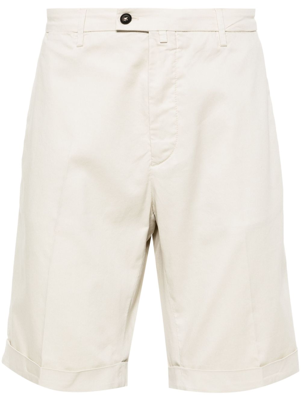 Corneliani 中腰莱赛尔纤维混纺卡其短裤 - 中性色