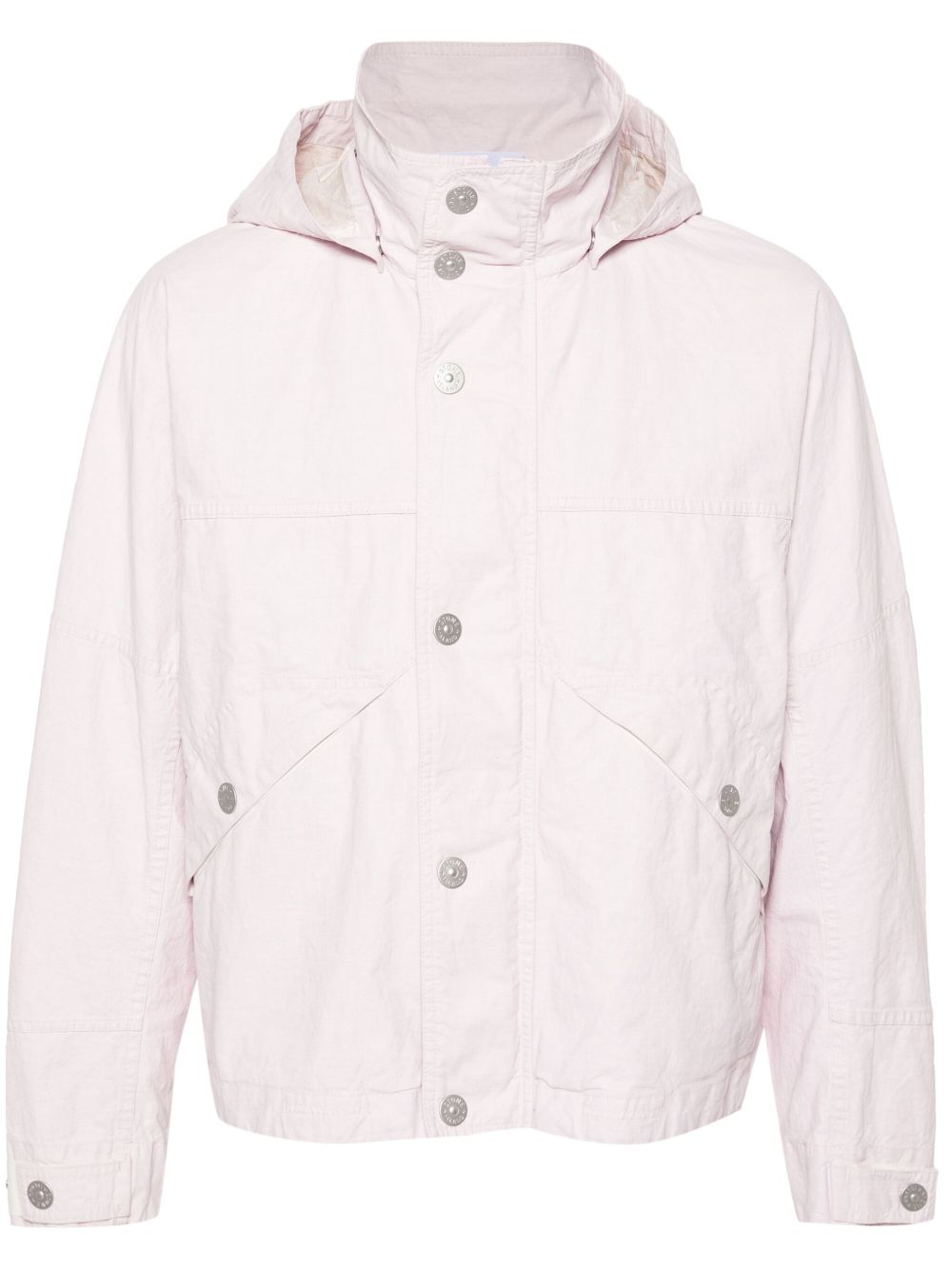 Stone Island 亚麻连帽夹克 - 粉色