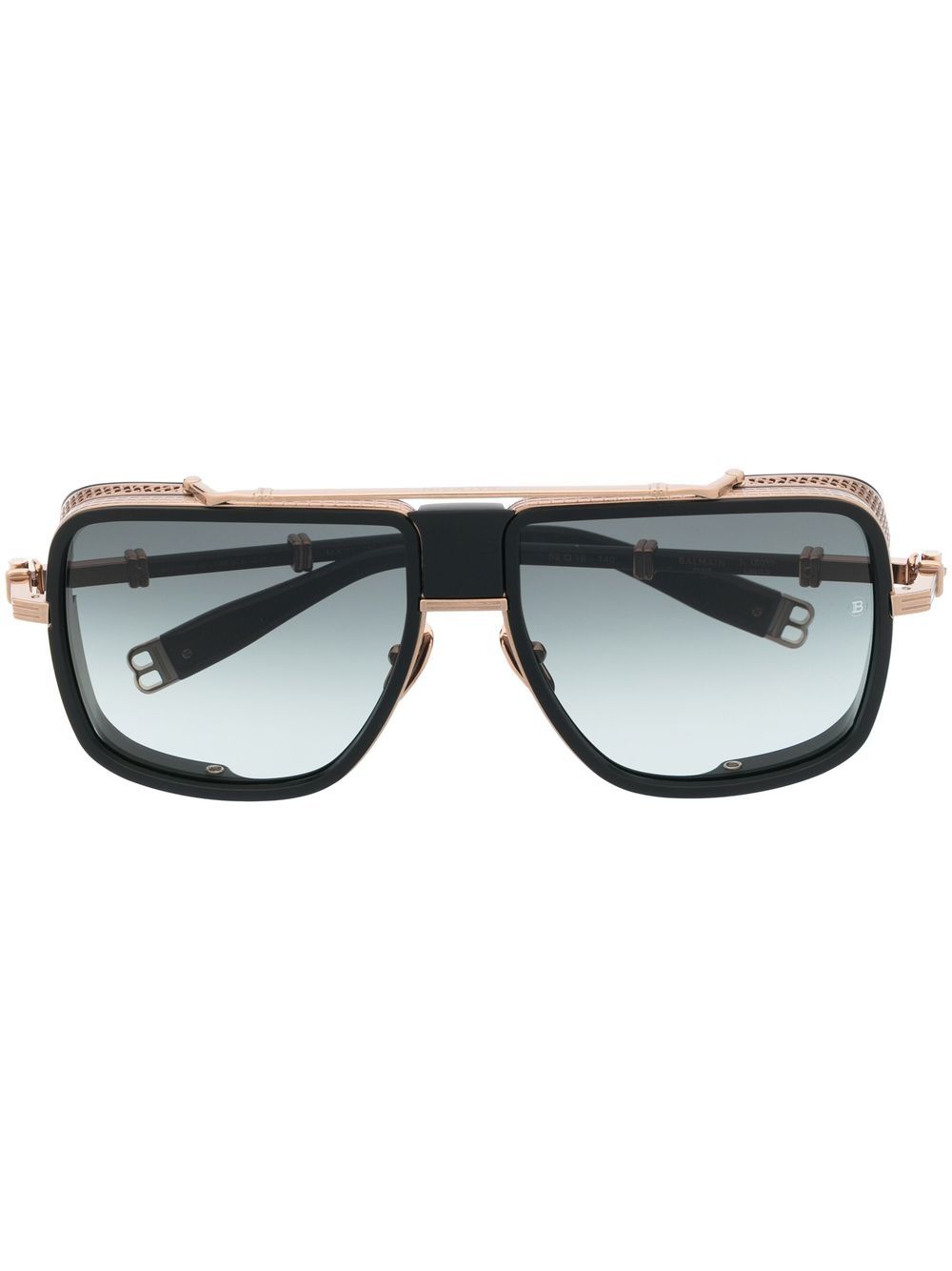 Balmain Eyewear 有色镜片超大框太阳眼镜 - 黑色