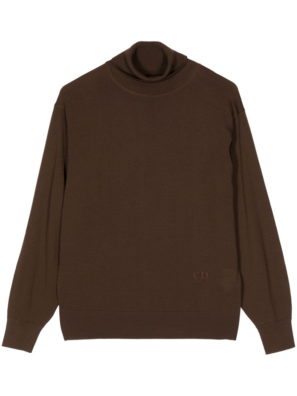 Christian Dior Pre-Owned Sports 高领羊毛毛衣（典藏款） - 褐色