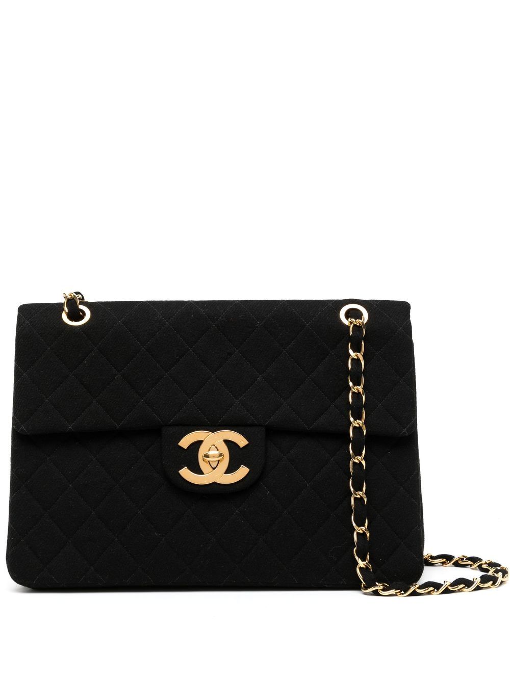 CHANEL Pre-Owned Jumbo Classic Flap 单肩包（1991-1994年典藏款） - 黑色