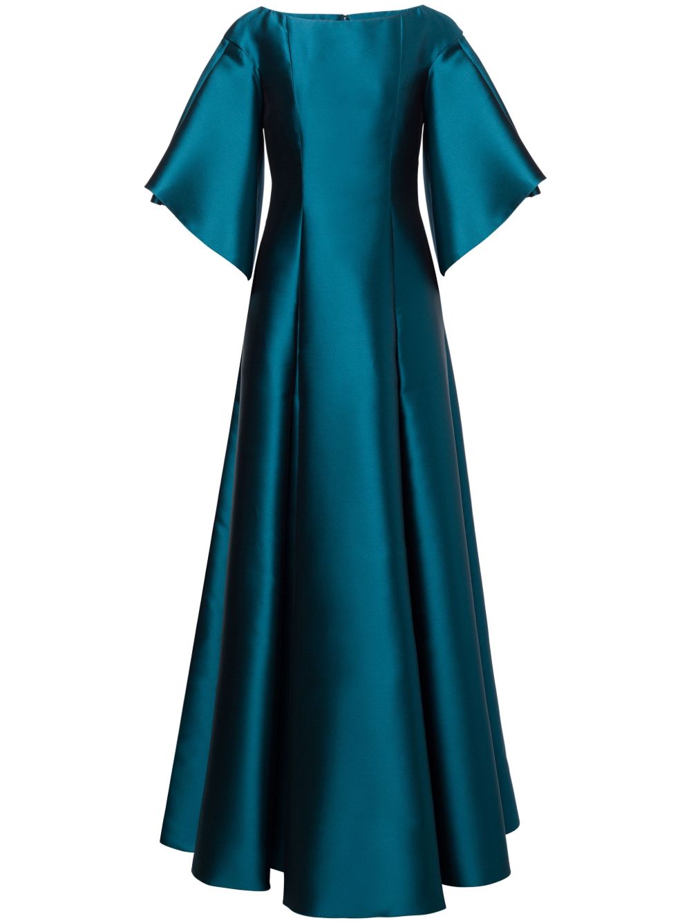 Alberta Ferretti 缎面伞形超长连衣裙 - 蓝色