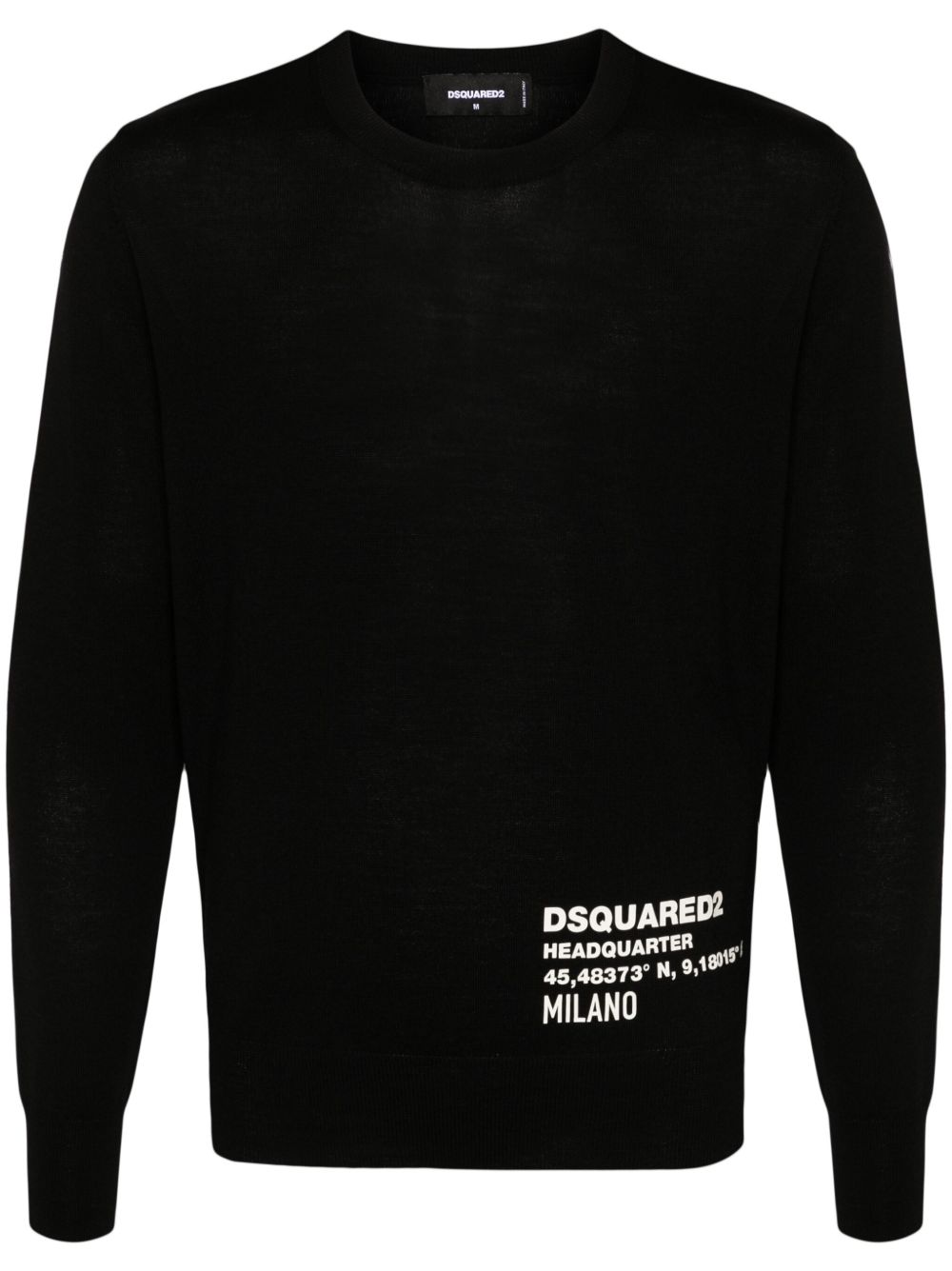 DSQUARED2 Ceresio 9 logo贴花毛衣 - 黑色