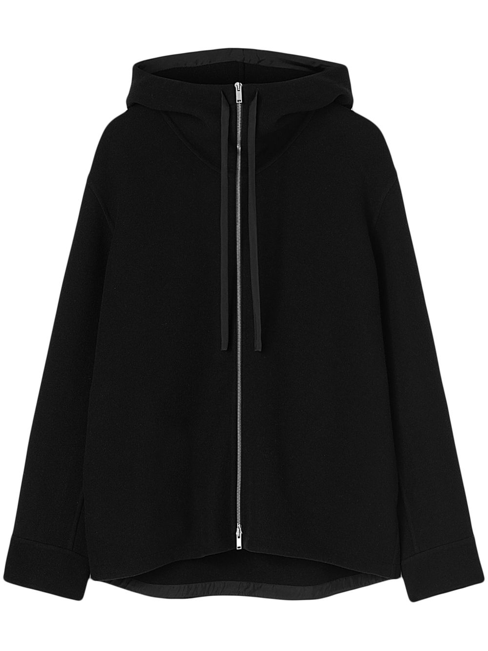 Jil Sander 长袖连帽夹克 - 黑色