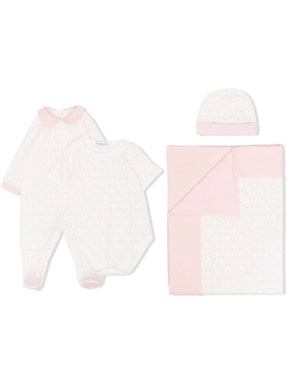 Golden Goose Kids 星星印花连体衣套装 - 粉色