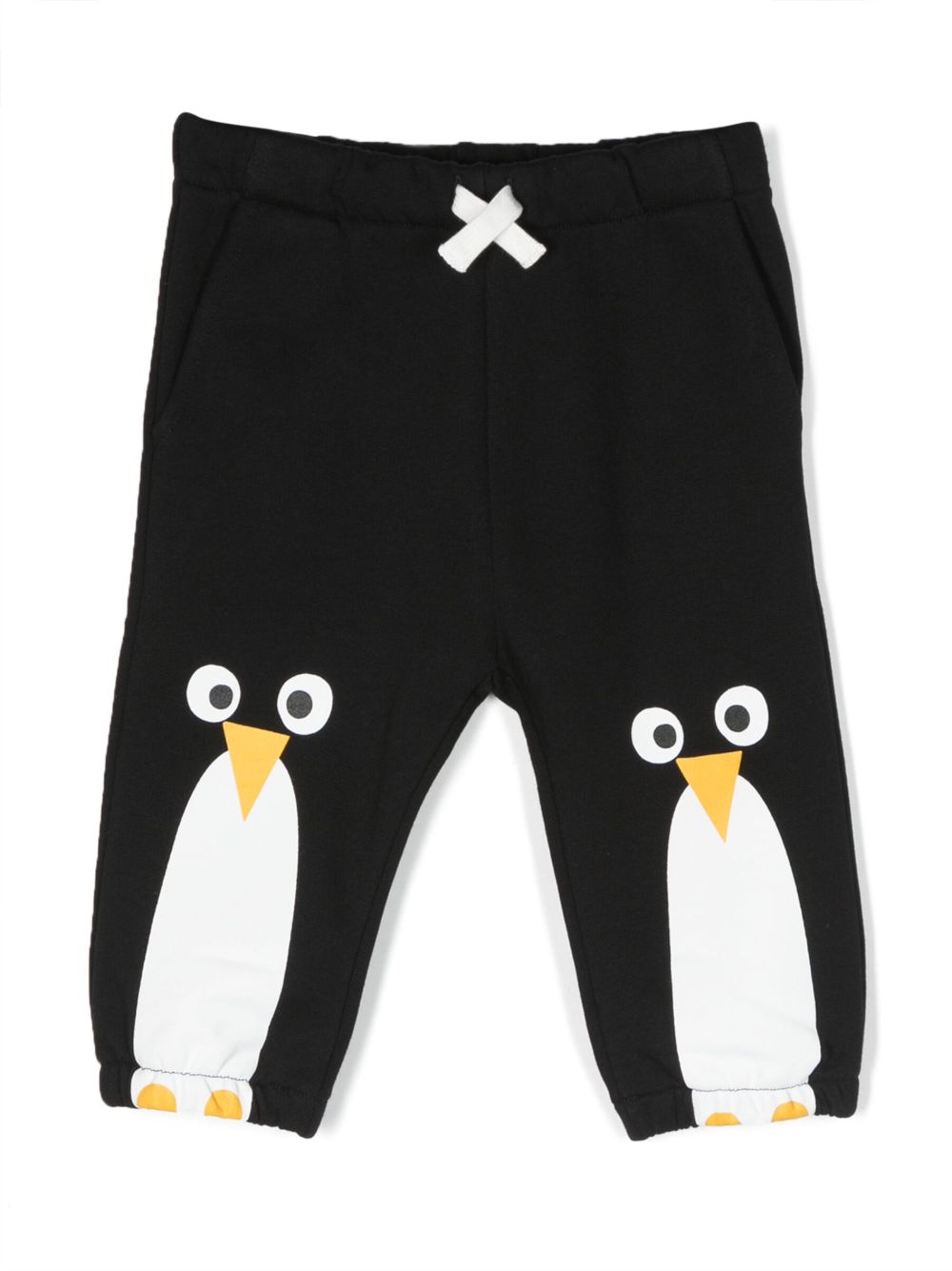 Stella McCartney Kids 企鹅印花棉运动裤 - 黑色