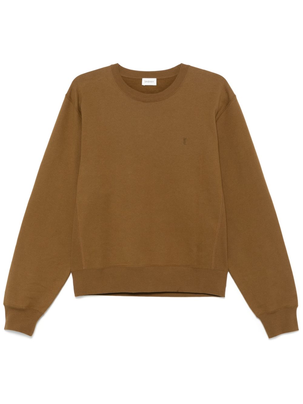 Saint Laurent logo刺绣卫衣 - 褐色
