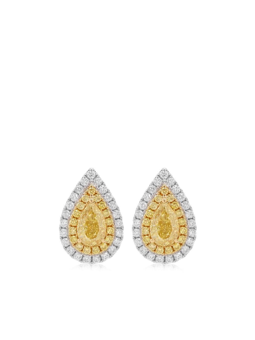 HYT Jewelry 18K白金钻石耳环 - 银色