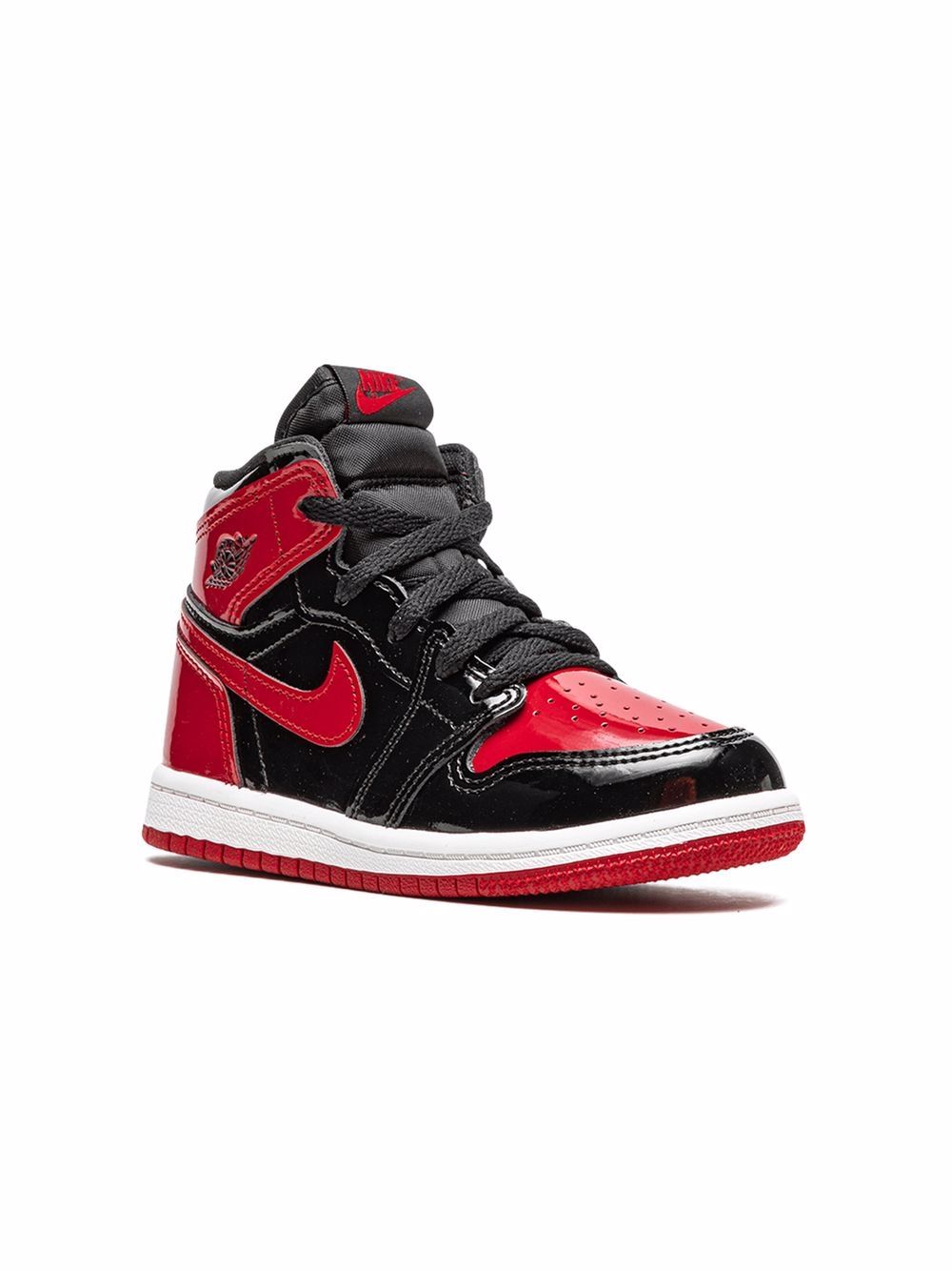 Jordan Kids Air Jordan 1 Retro Bred Patent 运动鞋 - 黑色