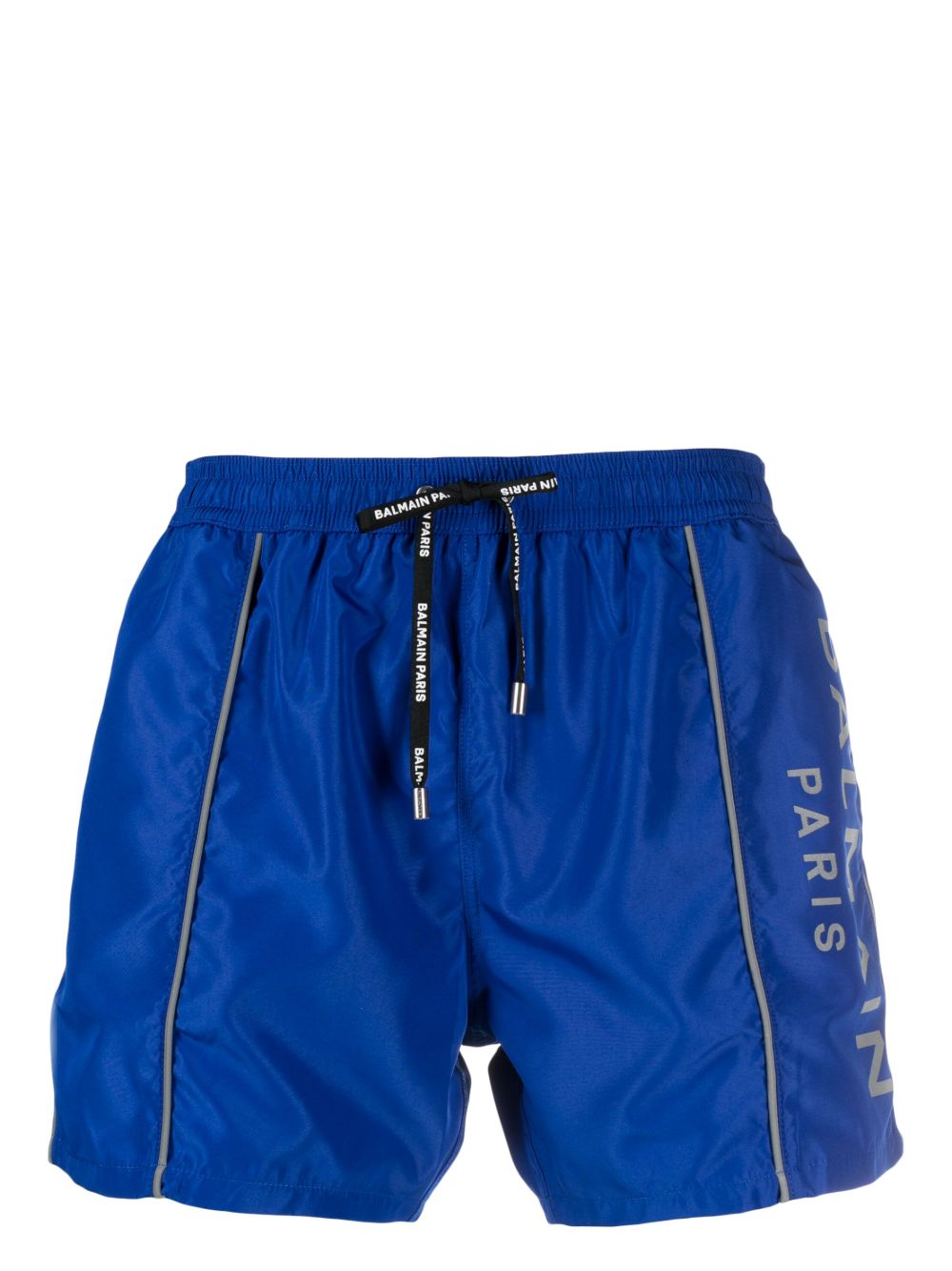 Balmain logo印花泳裤 - 蓝色