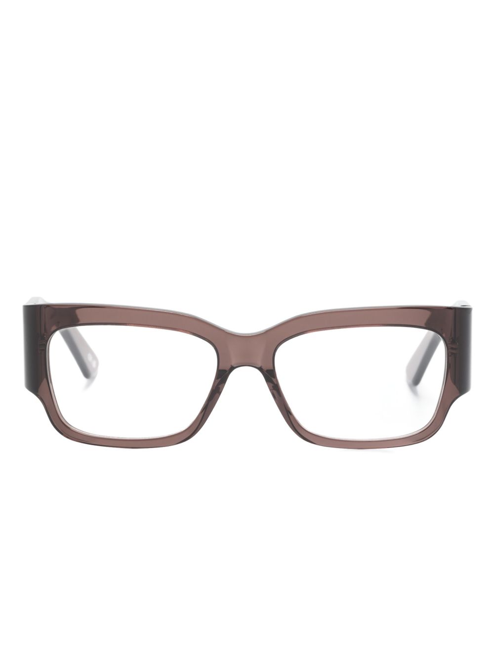Balenciaga Eyewear logo雕刻方框眼镜 - 褐色