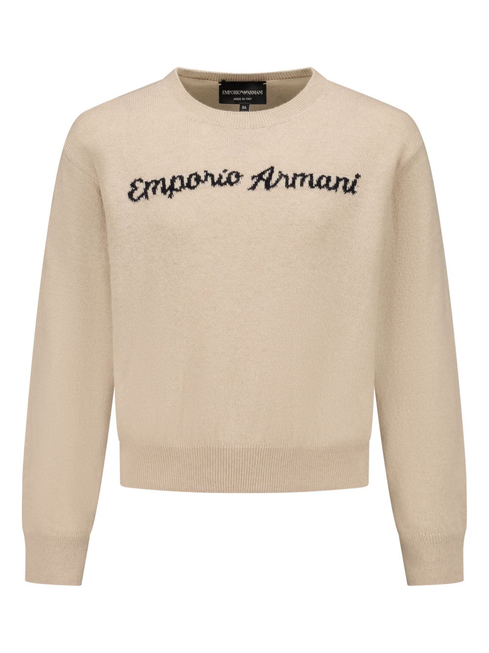 Emporio Armani Kids logo嵌花针织毛衣 - 中性色