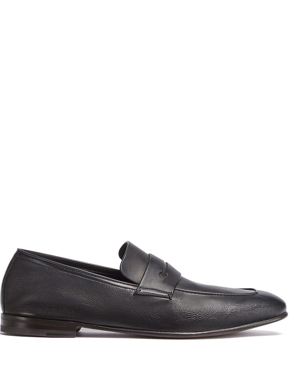 Zegna L’Asola 皮质乐福鞋 - 黑色