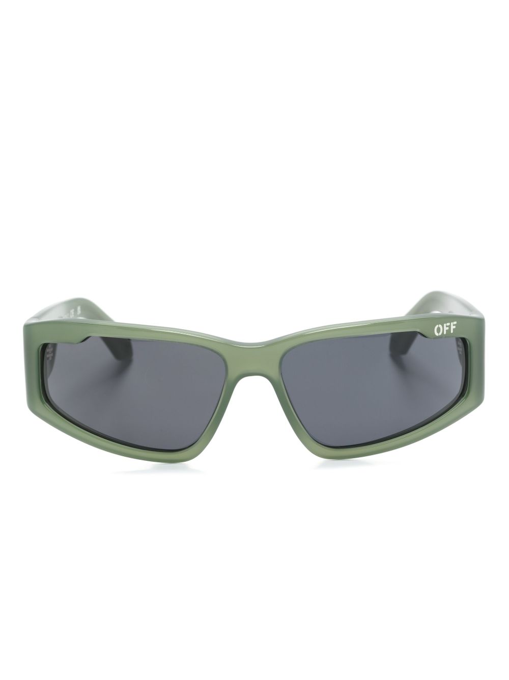 Off-White Eyewear Kimball 机车风镜框太阳眼镜 - 绿色