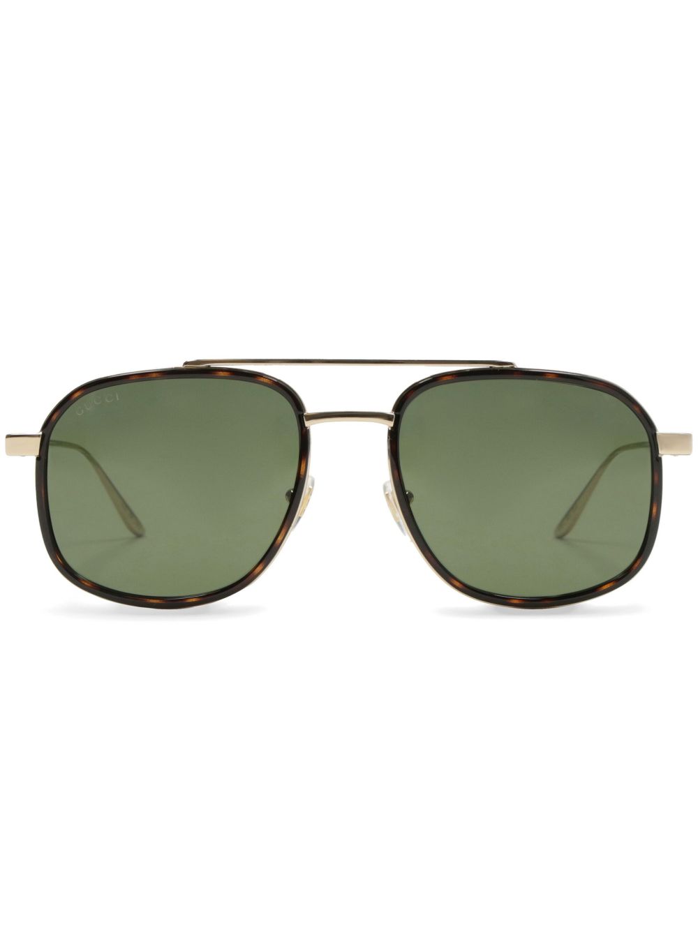 Gucci Eyewear 飞行员镜框太阳眼镜 - 金色