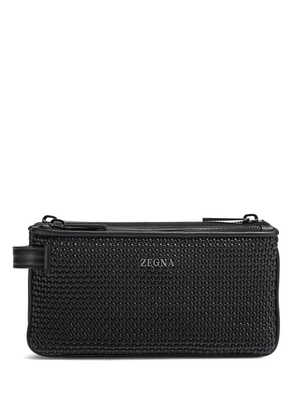 Zegna Pelletessuta™ 三拉链小袋 - 黑色