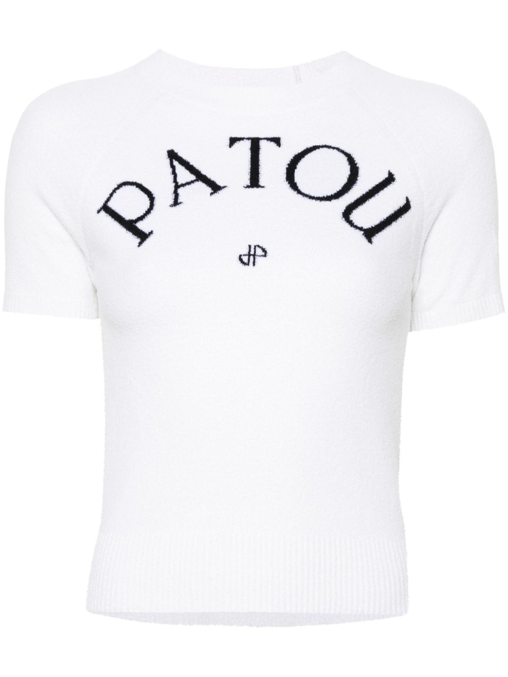 Patou logo提花针织上衣 - 白色