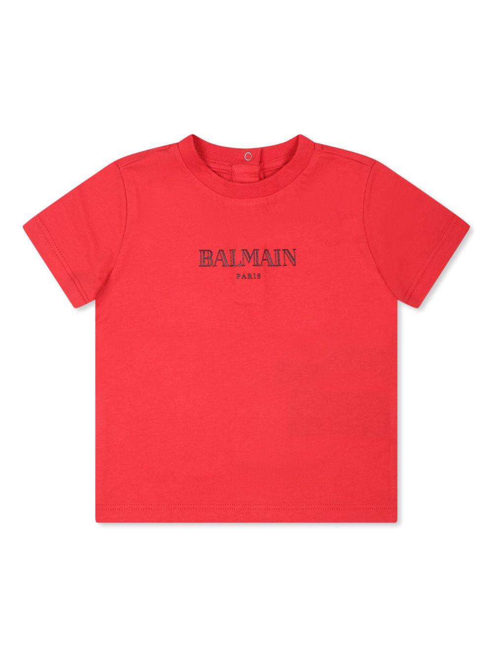 Balmain Kids 排扣棉T恤 - 红色