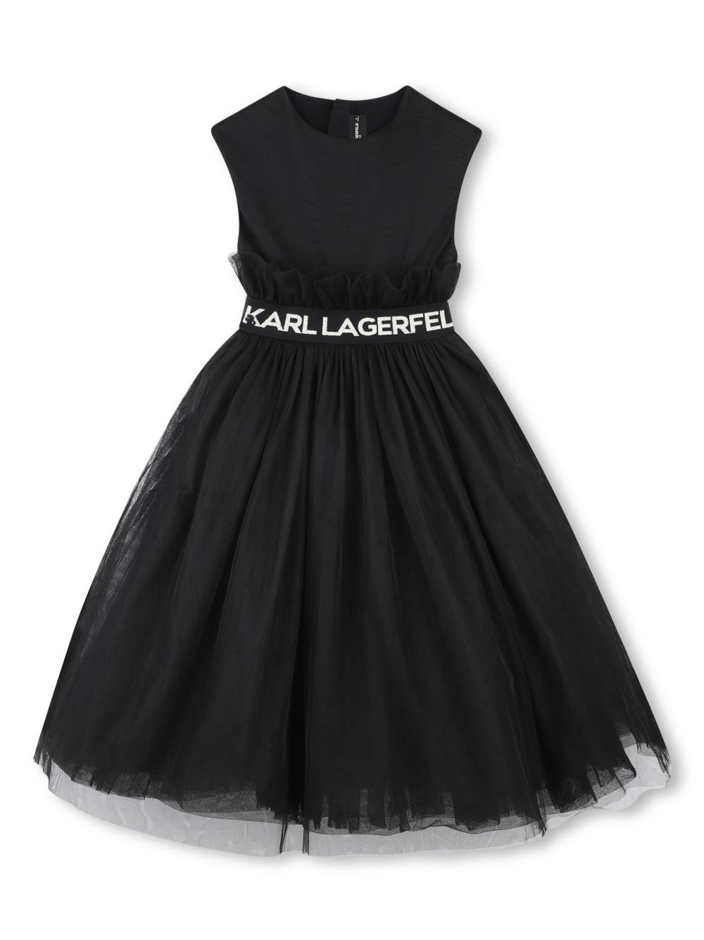 Karl Lagerfeld Kids logo腰身连衣裙 - 黑色