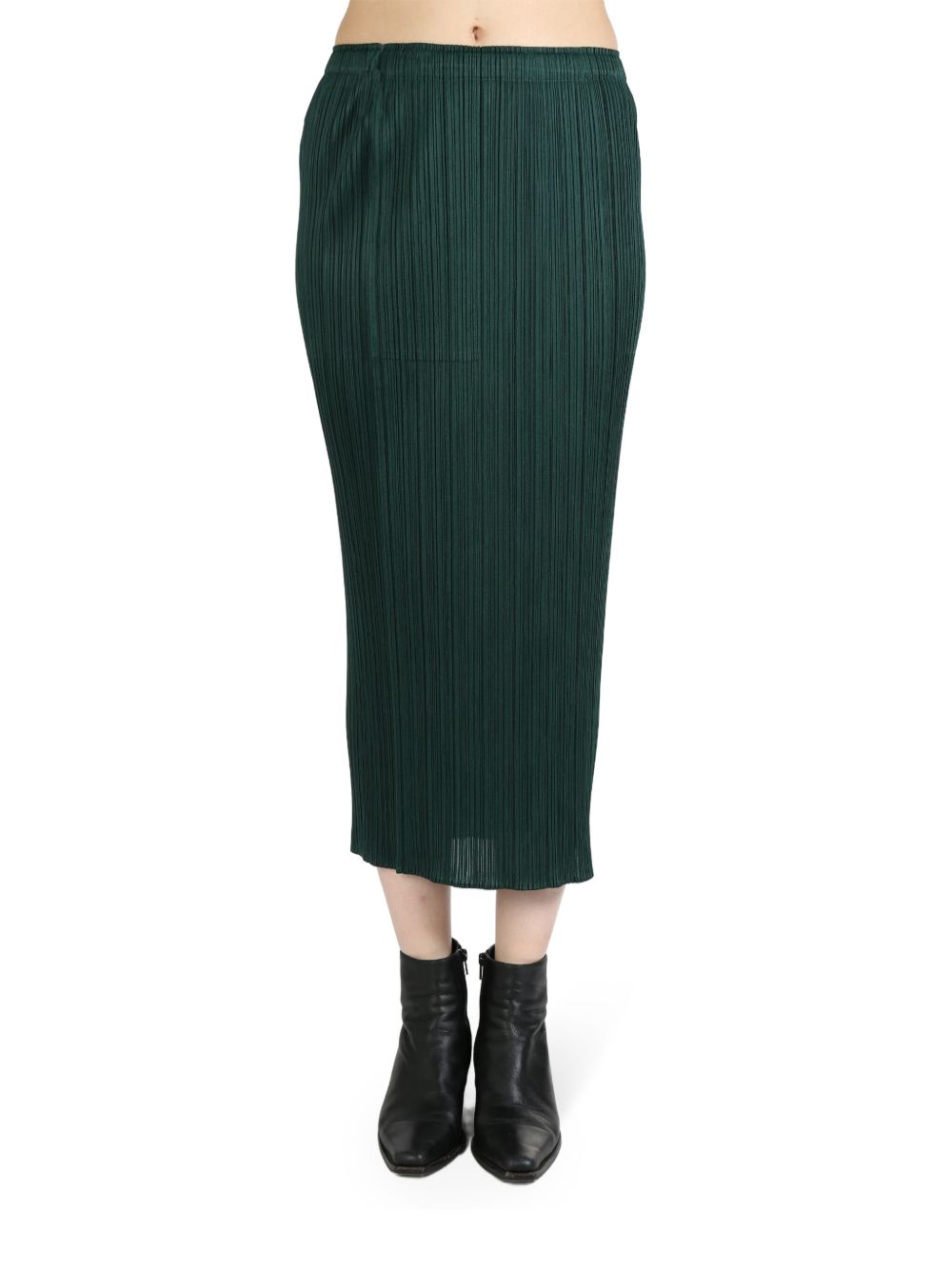 Pleats Please Issey Miyake pleated midi skirt - 绿色