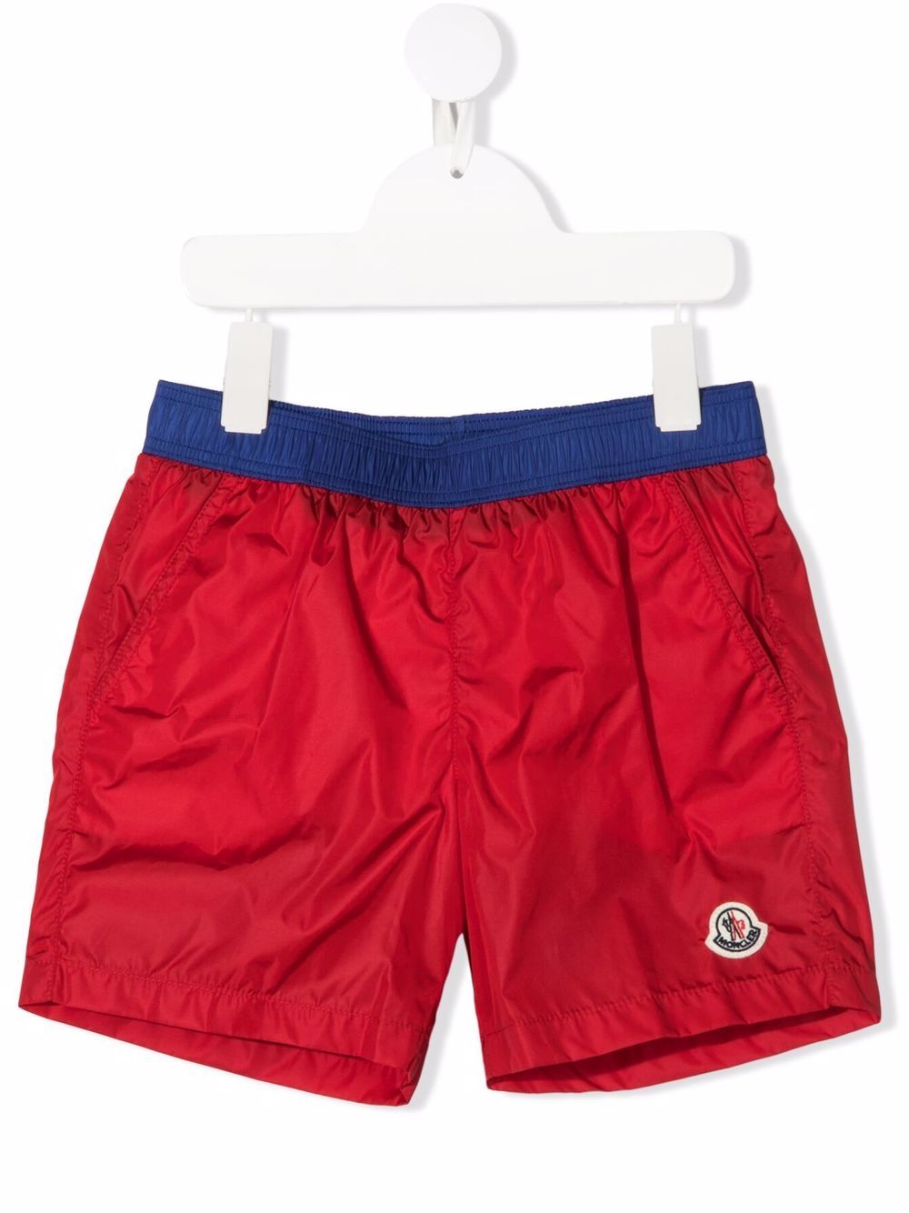 Moncler Enfant 盟可睐 Enfant 标贴泳裤 - 红色