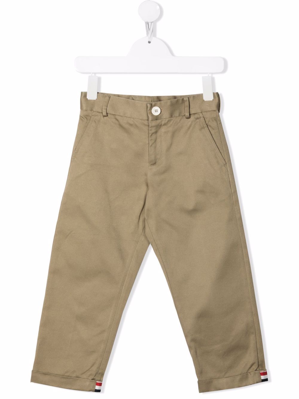 Thom Browne Kids RWB 边饰卡其裤 - 褐色