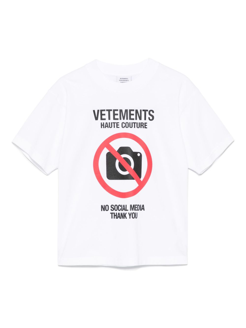 Vetements Kids No Social Media T恤 - 白色