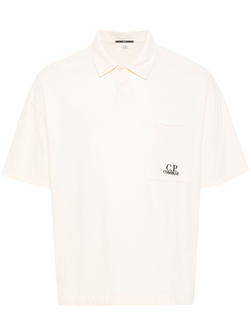 C.P. Company logo刺绣棉polo衫 - 中性色