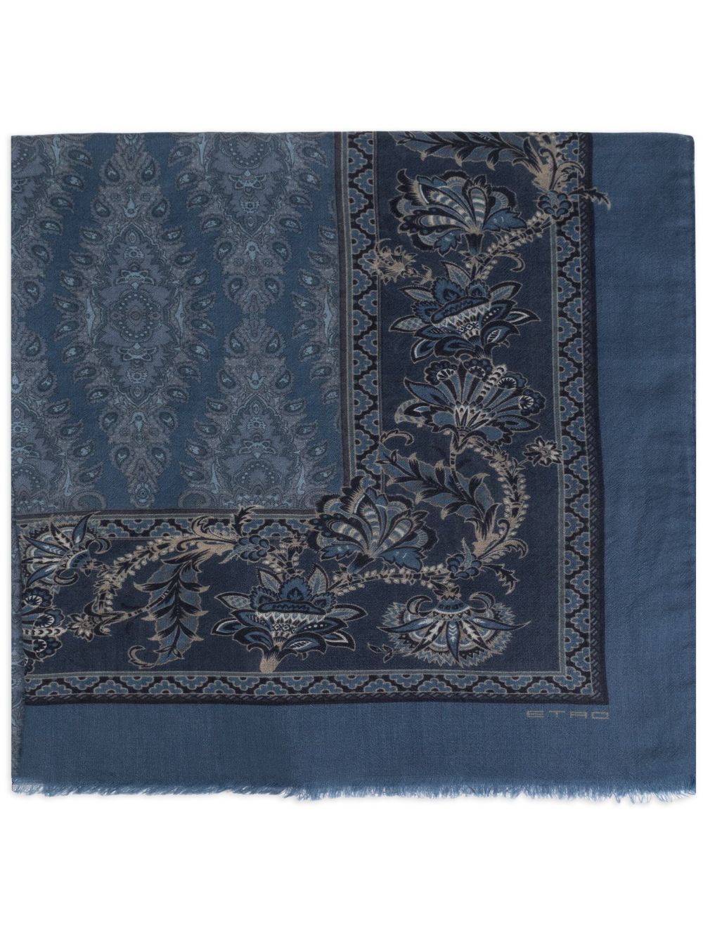 ETRO 佩斯理印花围巾 - 蓝色