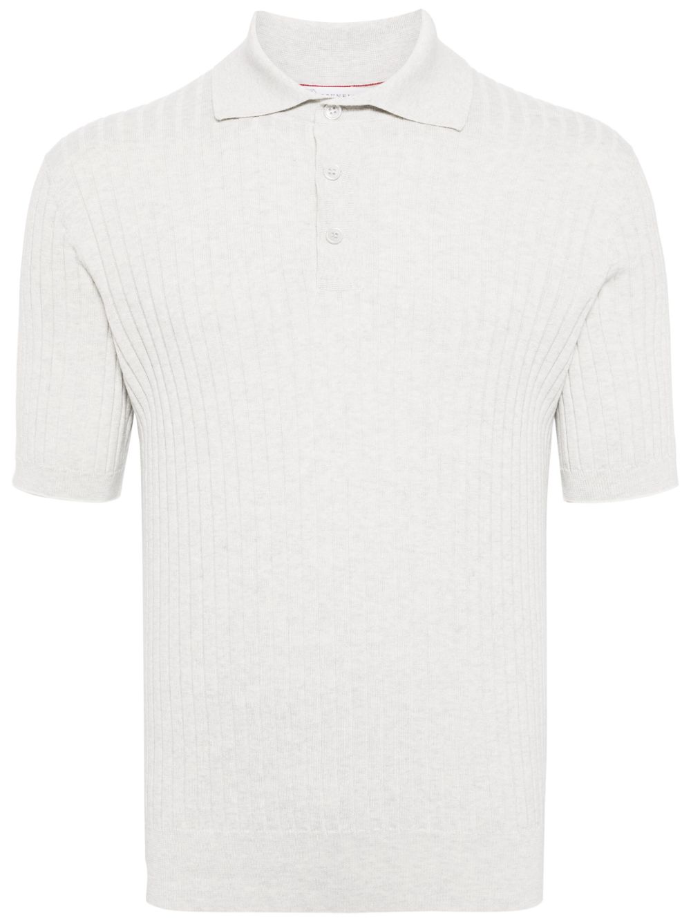 Brunello Cucinelli 针织棉polo衫 - 灰色
