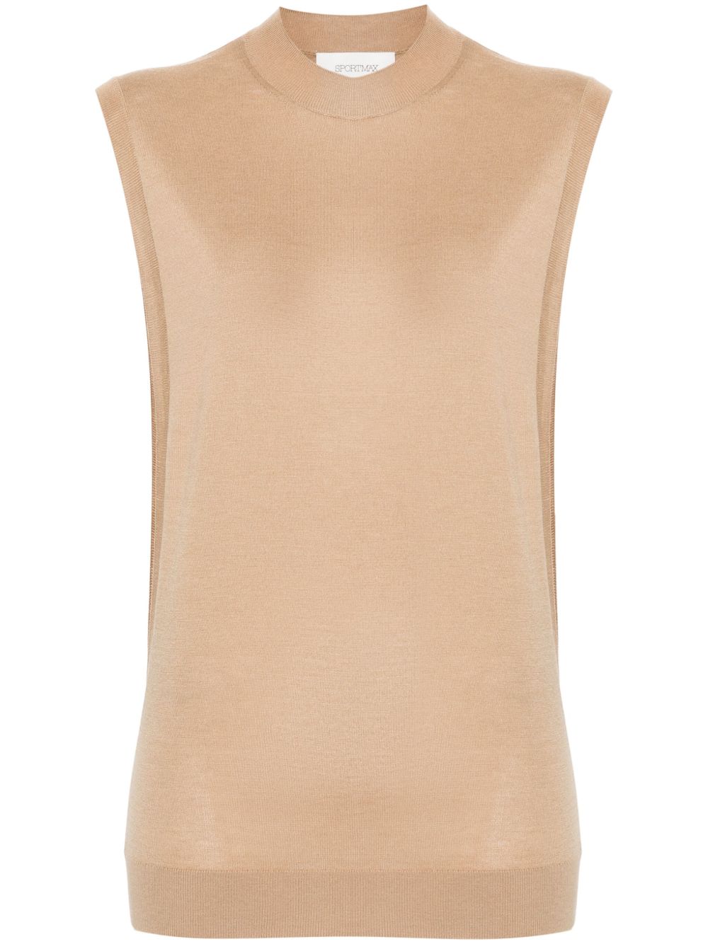 Sportmax fine-knit cut-out top - 中性色
