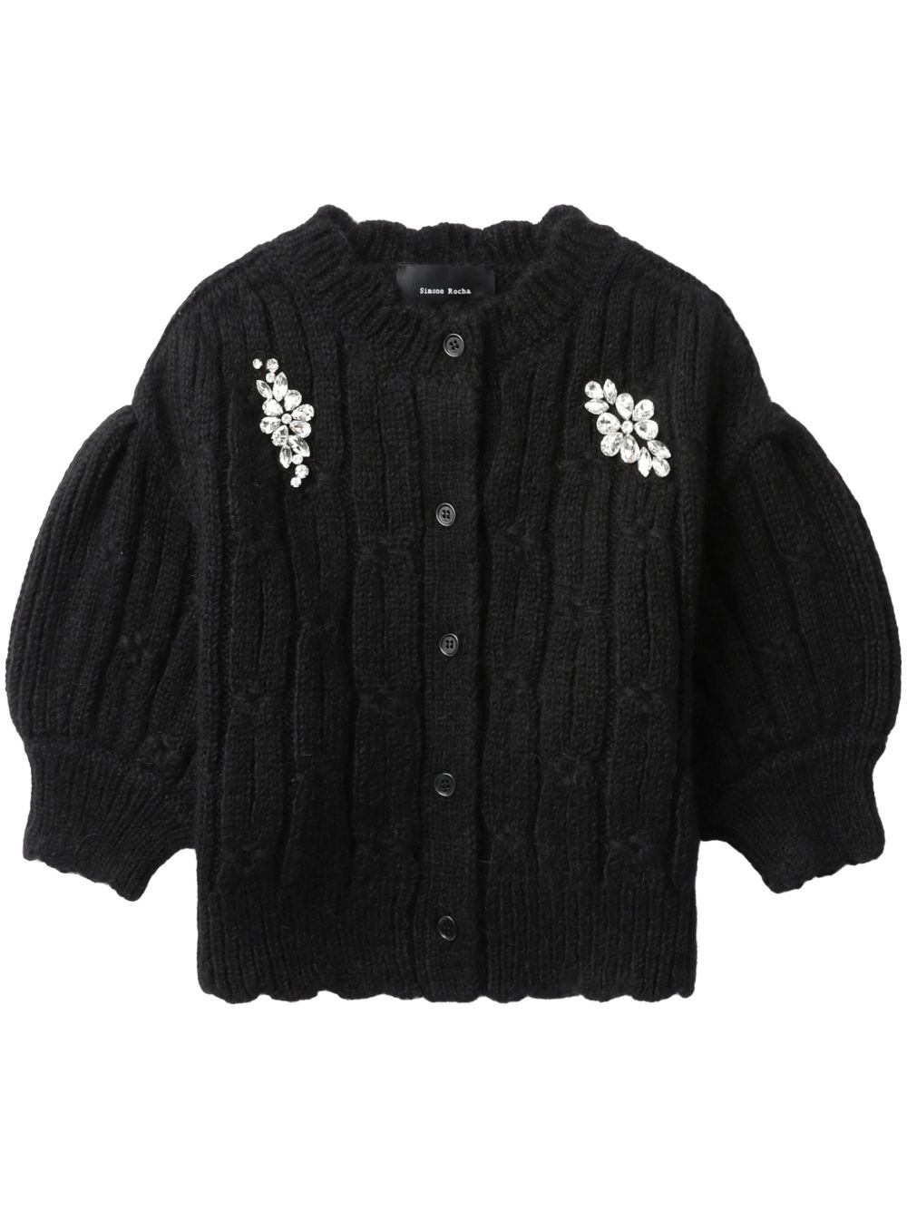 Simone Rocha 晶饰开衫 - 黑色