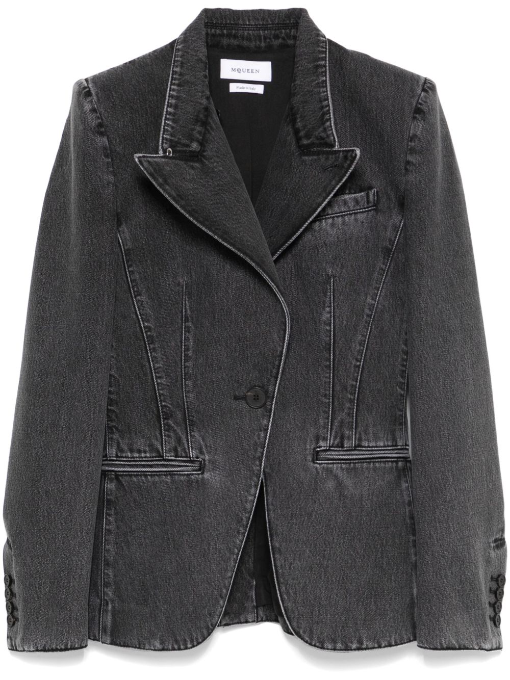 Alexander McQueen 牛仔西装夹克 - 黑色